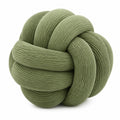 Knotenkissen 30 cm aus Cordstoff olivgrün - rundes Dekokissen
