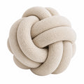 Knotenkissen 30 cm aus Bouclé Stoff in Creme als Dekokissen