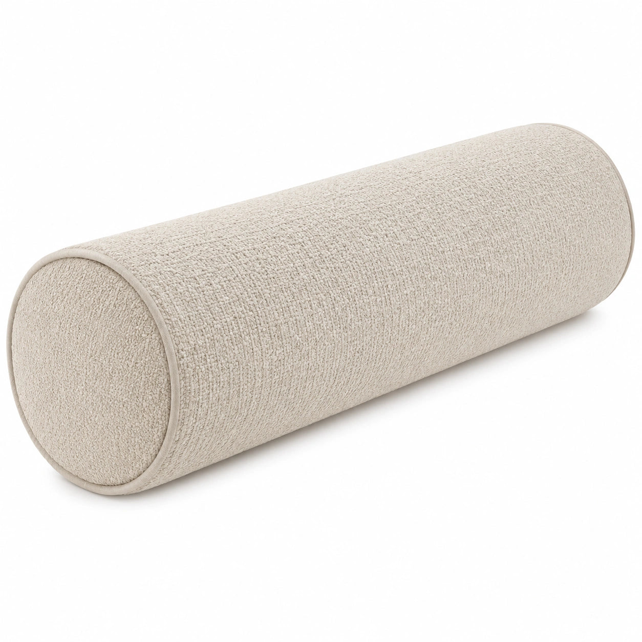 Zylinderkissen 20 x 60 cm Creme Textilbezug mit weicher Polsterung