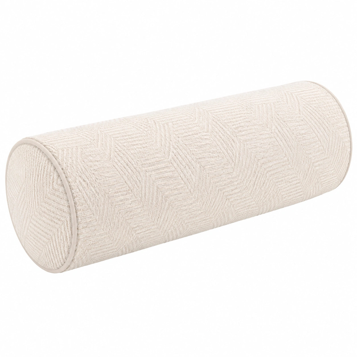 Zylinderkissen 15 x 45 cm aus cremefarbenem Strukturstoff mit weicher Füllung