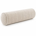 Kissenrolle 15 x 40 cm aus Textil in Creme mit Strukturmuster