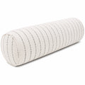 Zylinderkissen 20 x 60 cm Textil Beige Schwarz gestreift für Sofa und Bett