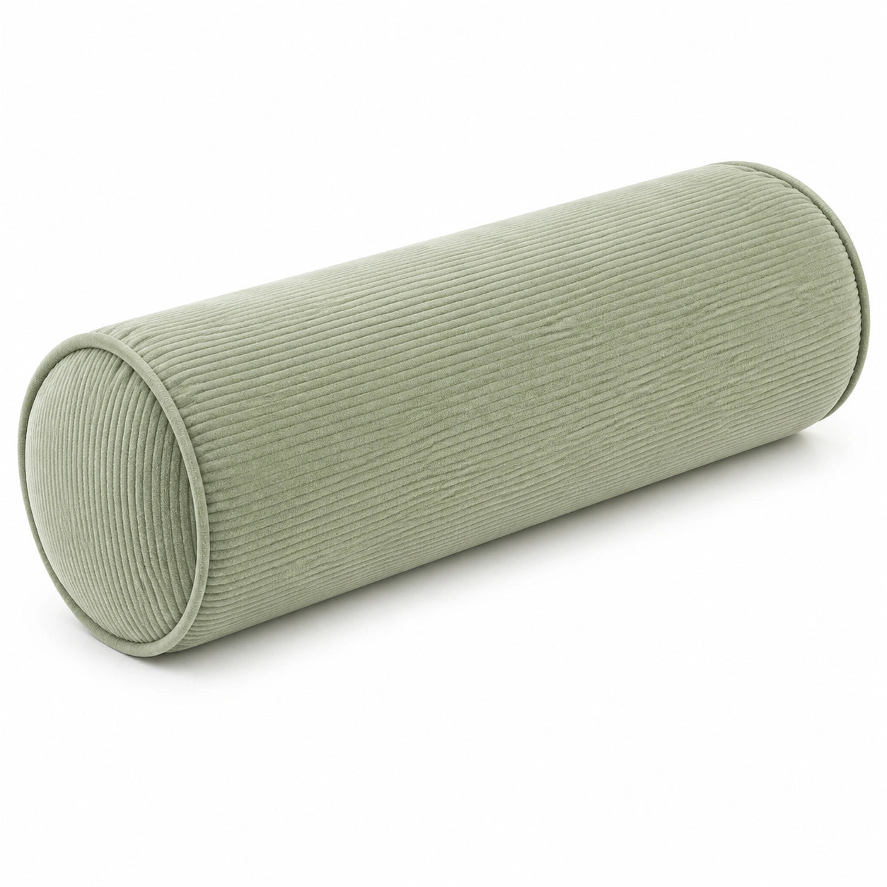 Nackenrolle 20 x 60 cm aus Cordstoff Salbeigrün für Sofa und Bett dekorativ
