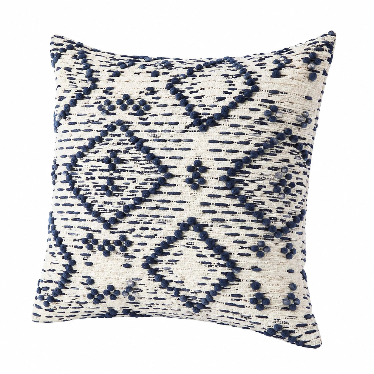 Zierkissen 45 cm Textilgewebe Cremeblau mit Strukturmuster