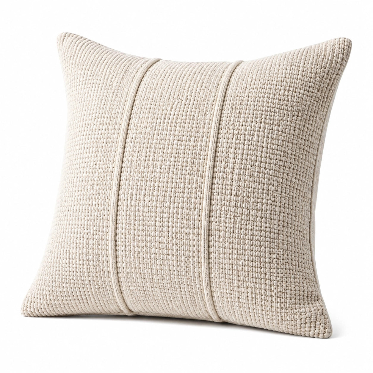 Dekokissen 45 x 45 cm Creme Textil mit Strukturmuster