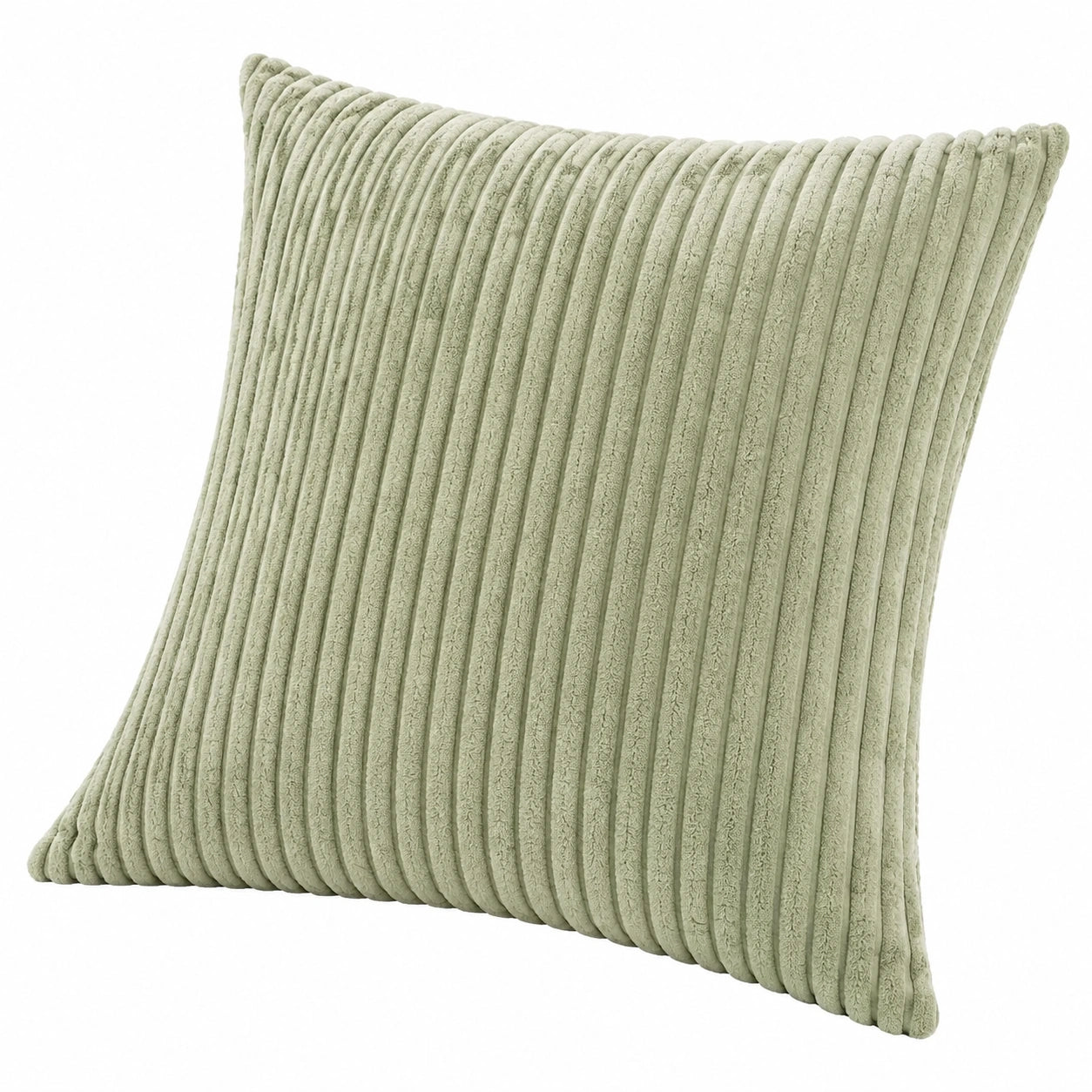 Zierkissen 45 x 45 cm aus Textil in Salbeigrün für Sofa mit Cordstruktur