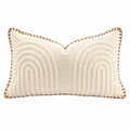 Dekokissen 50 x 30 cm Creme Braun - Strukturstoff mit Bogenmuster