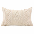 Dekokissen 50 x 30 cm Baumwolloptik Creme mit Strukturmuster