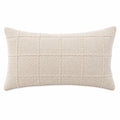 Rechteckiges Zierkissen 50 x 35 cm Creme Textil mit Karomuster